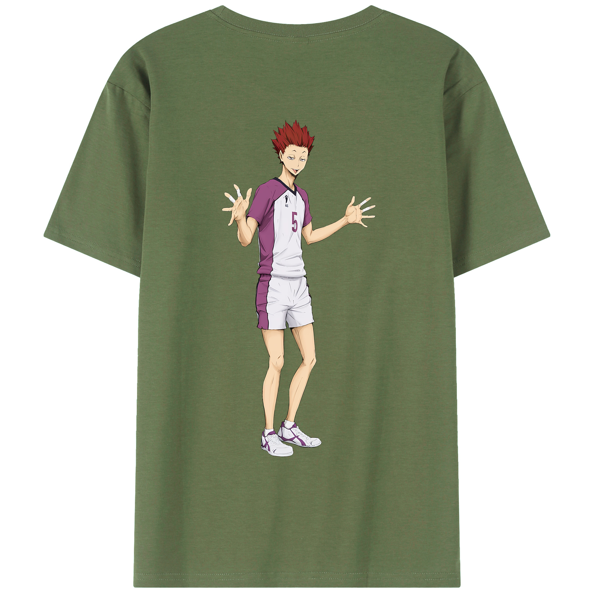 （画像用） ハイキュー!! Haikyu!! 綿100％ メンズ半袖Tシャツ（バックプリント） 通気性